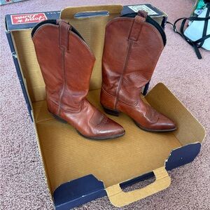 Tony Lama chocolate brown western cowboy boots size 8.5